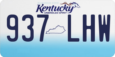 KY license plate 937LHW