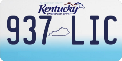 KY license plate 937LIC