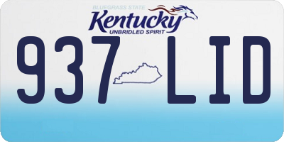 KY license plate 937LID