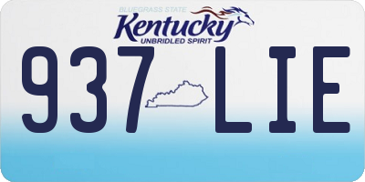 KY license plate 937LIE