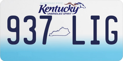 KY license plate 937LIG