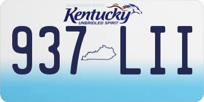 KY license plate 937LII