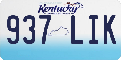 KY license plate 937LIK