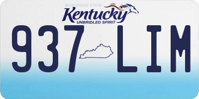 KY license plate 937LIM