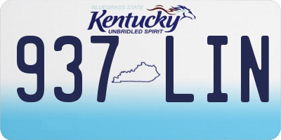 KY license plate 937LIN