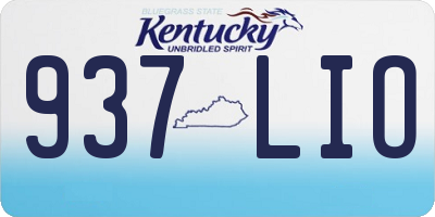 KY license plate 937LIO