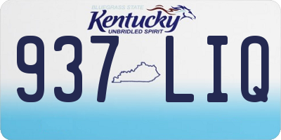 KY license plate 937LIQ