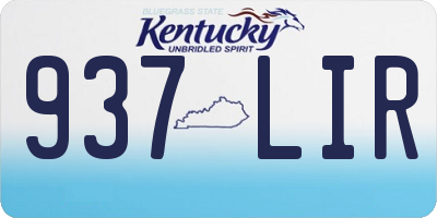 KY license plate 937LIR