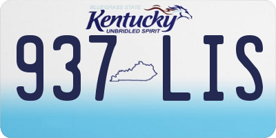 KY license plate 937LIS