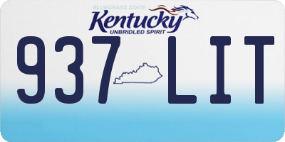 KY license plate 937LIT