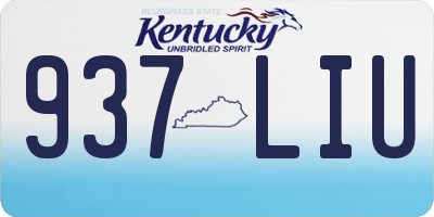 KY license plate 937LIU