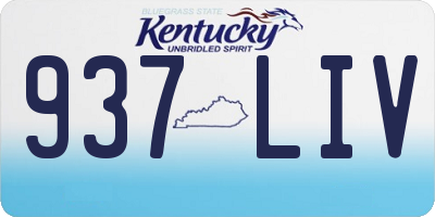 KY license plate 937LIV