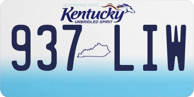 KY license plate 937LIW
