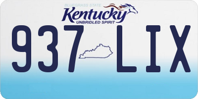 KY license plate 937LIX