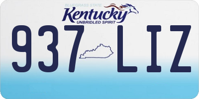 KY license plate 937LIZ