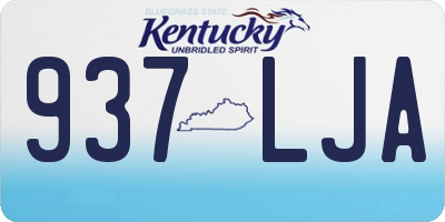 KY license plate 937LJA