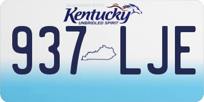 KY license plate 937LJE