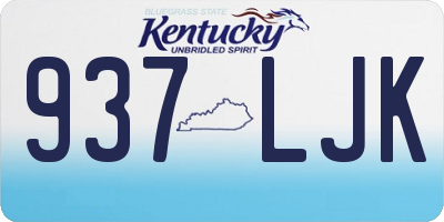 KY license plate 937LJK