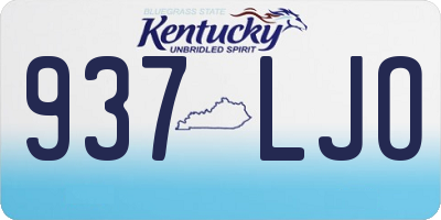 KY license plate 937LJO