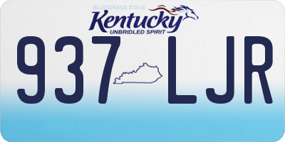 KY license plate 937LJR