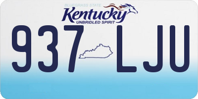 KY license plate 937LJU