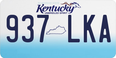 KY license plate 937LKA