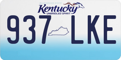 KY license plate 937LKE