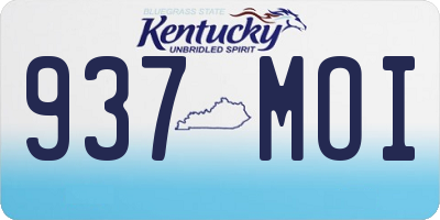 KY license plate 937MOI