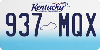 KY license plate 937MQX