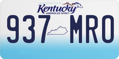 KY license plate 937MRO