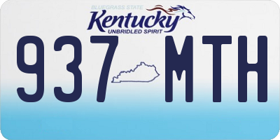 KY license plate 937MTH