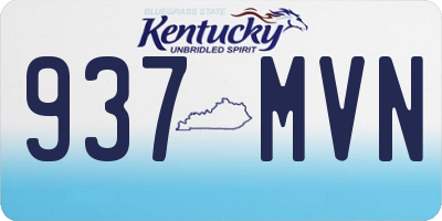 KY license plate 937MVN