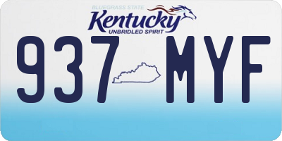 KY license plate 937MYF