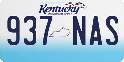 KY license plate 937NAS