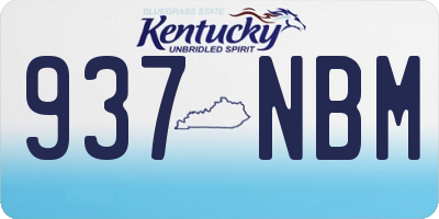 KY license plate 937NBM