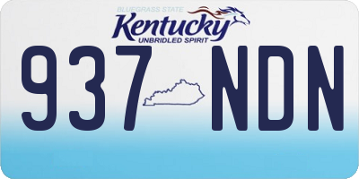KY license plate 937NDN
