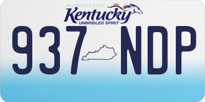 KY license plate 937NDP