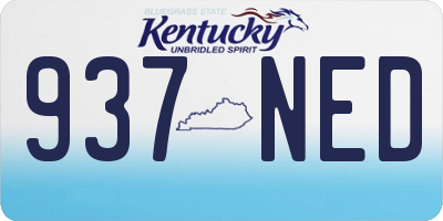 KY license plate 937NED