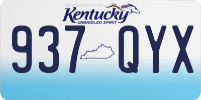 KY license plate 937QYX