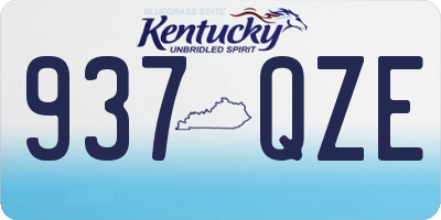 KY license plate 937QZE