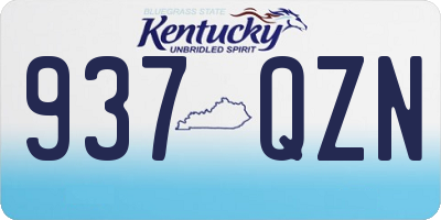 KY license plate 937QZN