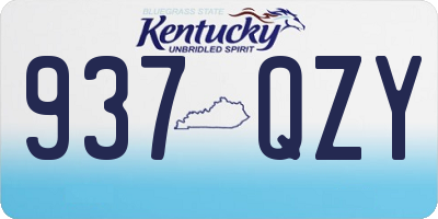 KY license plate 937QZY