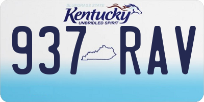 KY license plate 937RAV