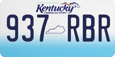 KY license plate 937RBR