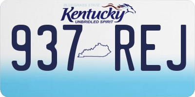 KY license plate 937REJ