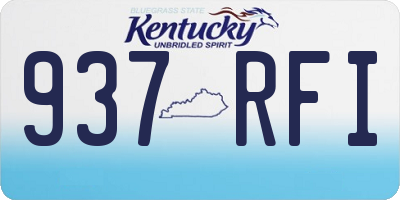 KY license plate 937RFI