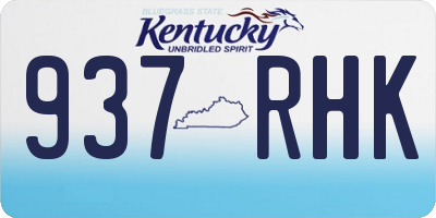 KY license plate 937RHK