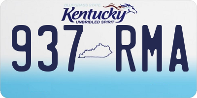 KY license plate 937RMA