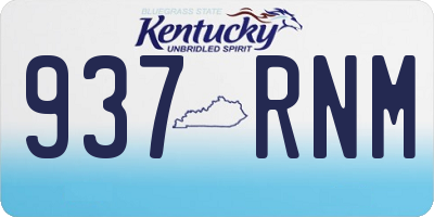 KY license plate 937RNM