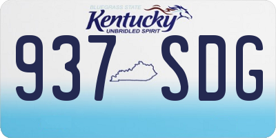 KY license plate 937SDG